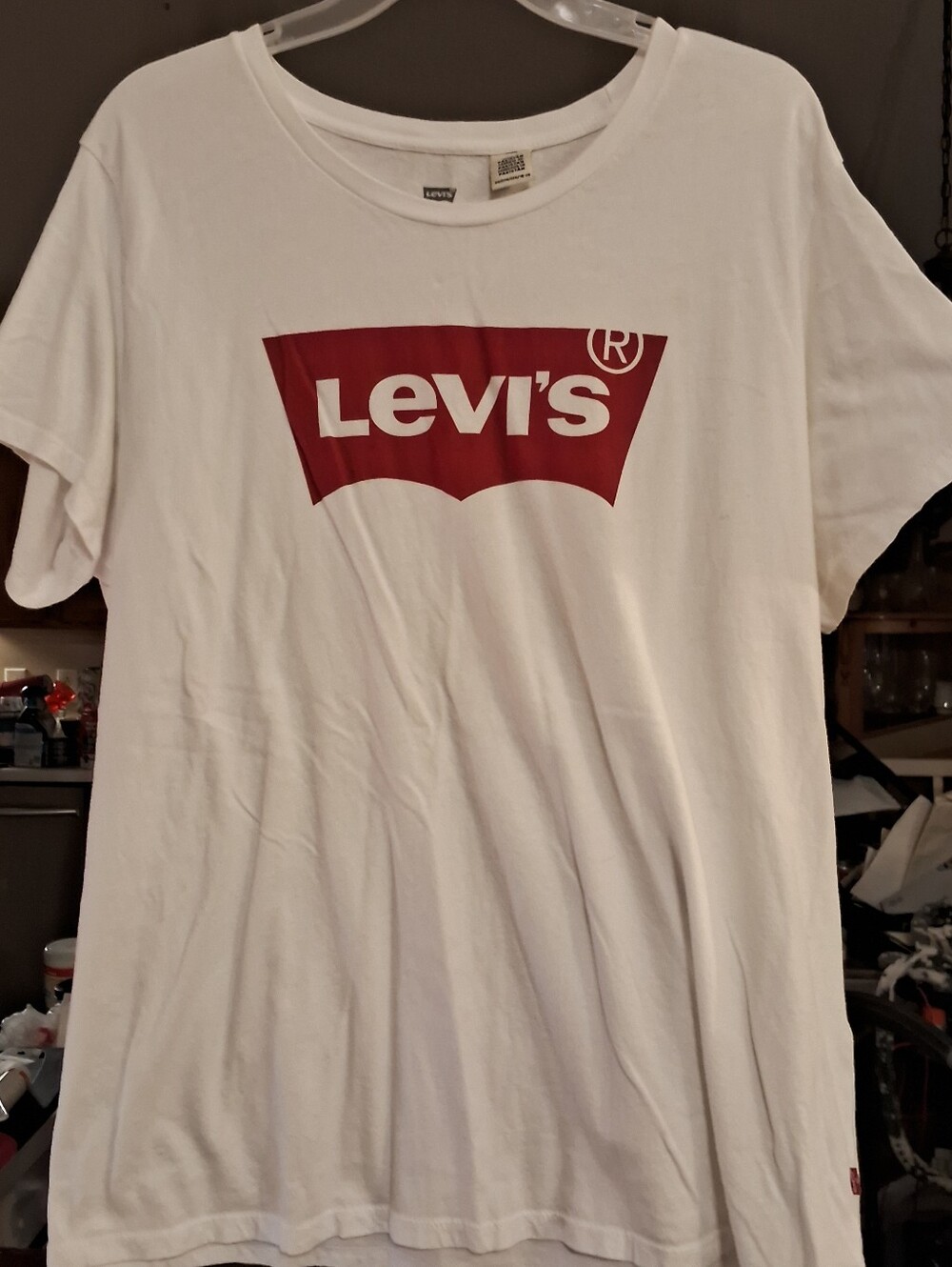 Levi's White Short Sleeve Tee with Red Logo